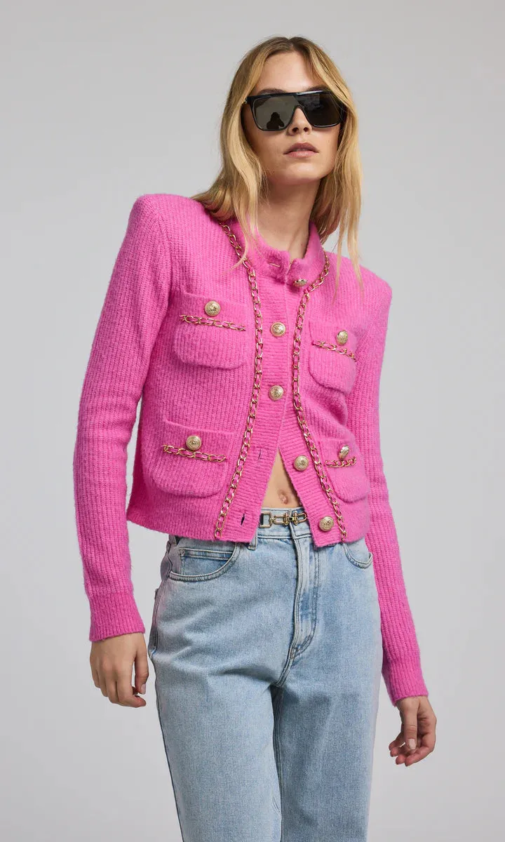 Selma Chain Cardigan - Pink