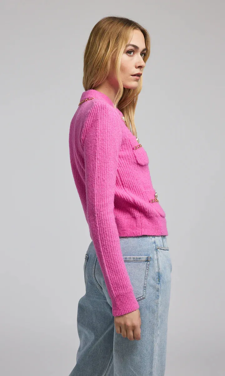 Selma Chain Cardigan - Pink