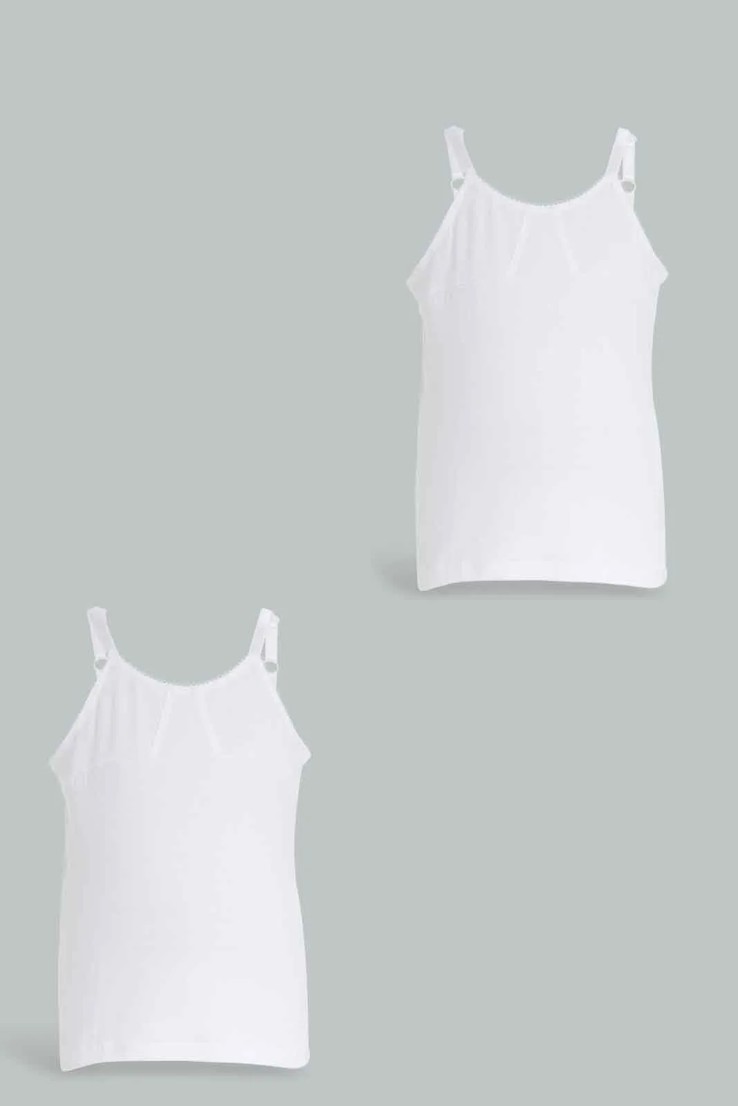 Senior Girls White Vest Set (Pack Of 2)