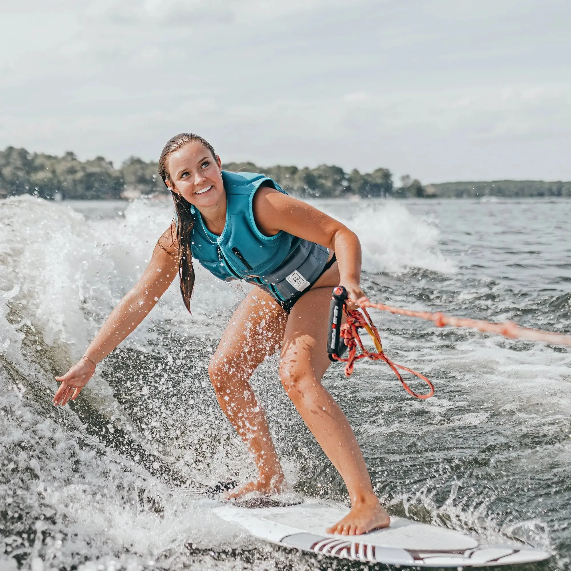 SWELL Wakesurf Vest - Women's Aqua - Ultimate Comfort Neoprene Jacket