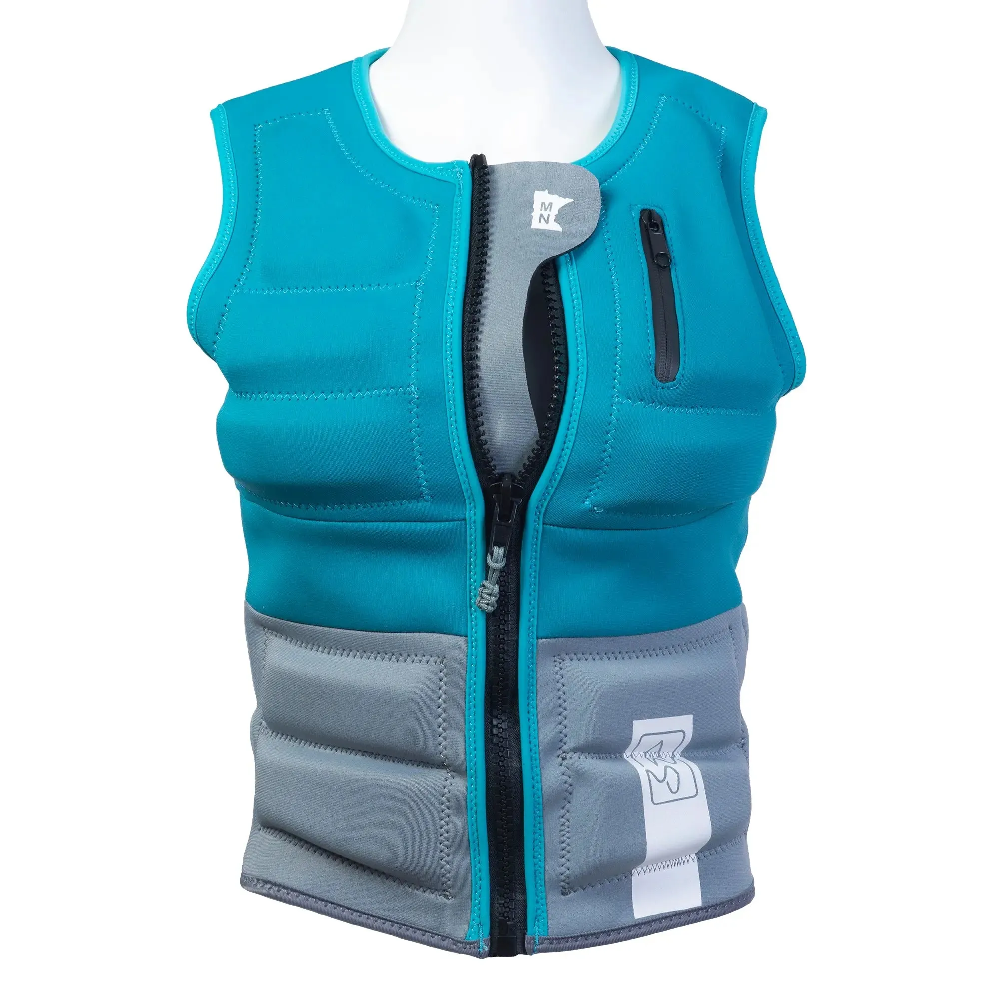 SWELL Wakesurf Vest - Women's Aqua - Ultimate Comfort Neoprene Jacket