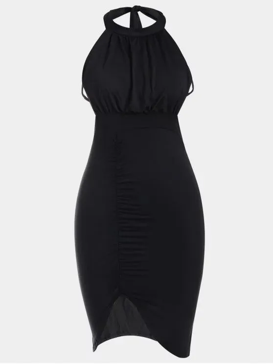 TastyHottie - Chic Backless Ruched Slit Bodycon Club Dress