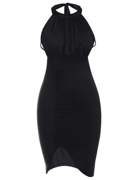 TastyHottie - Chic Backless Ruched Slit Bodycon Club Dress