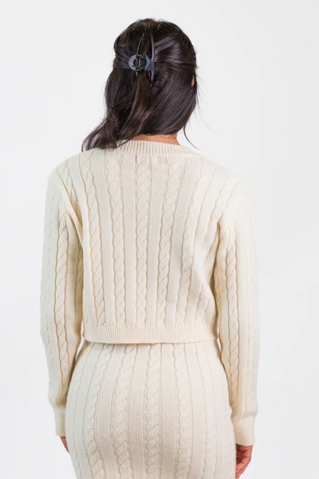 There's Always Hope Bow Front Cable Knit Cardigan SALE