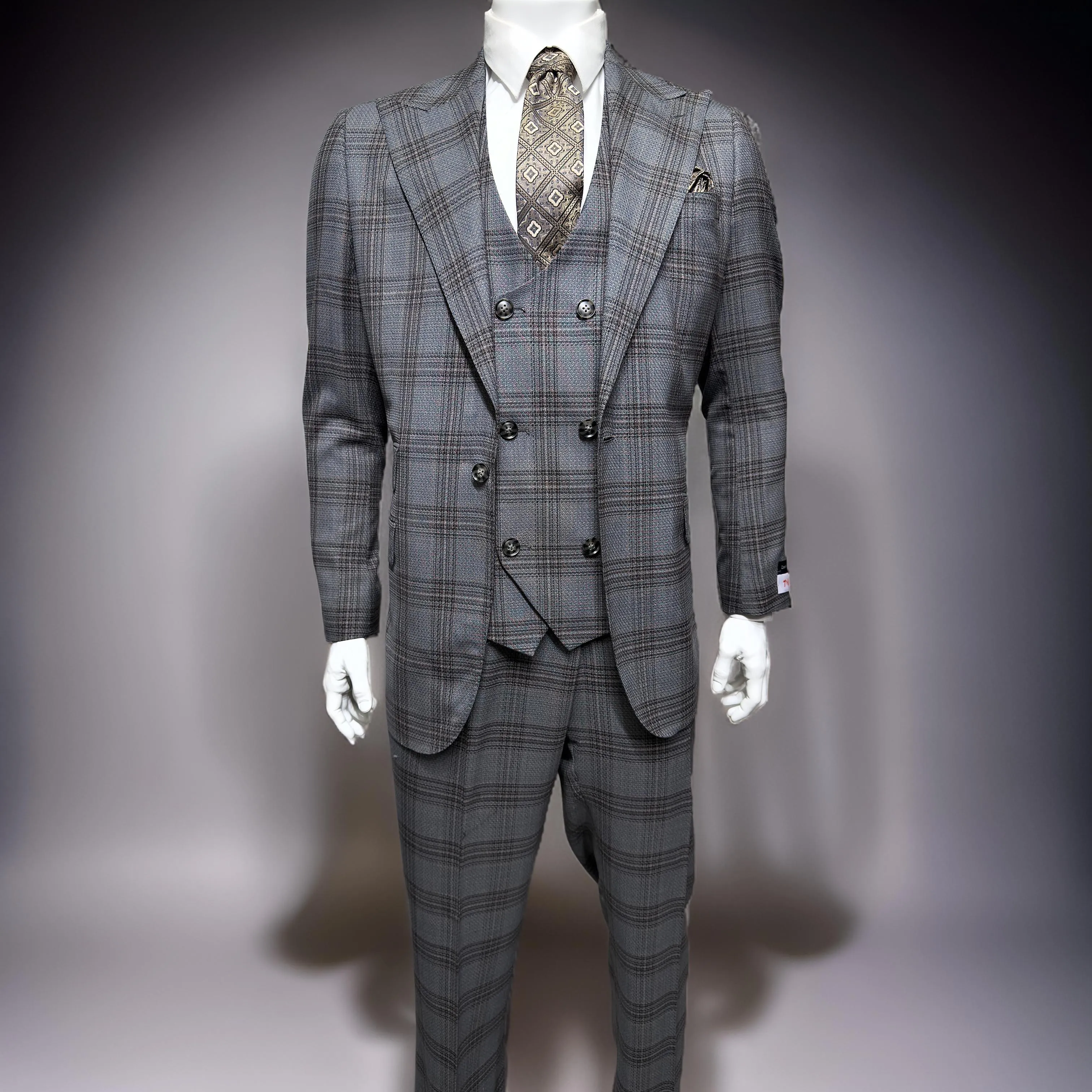 Tiglio Rosso Orvietto Grey Plaid TL7527