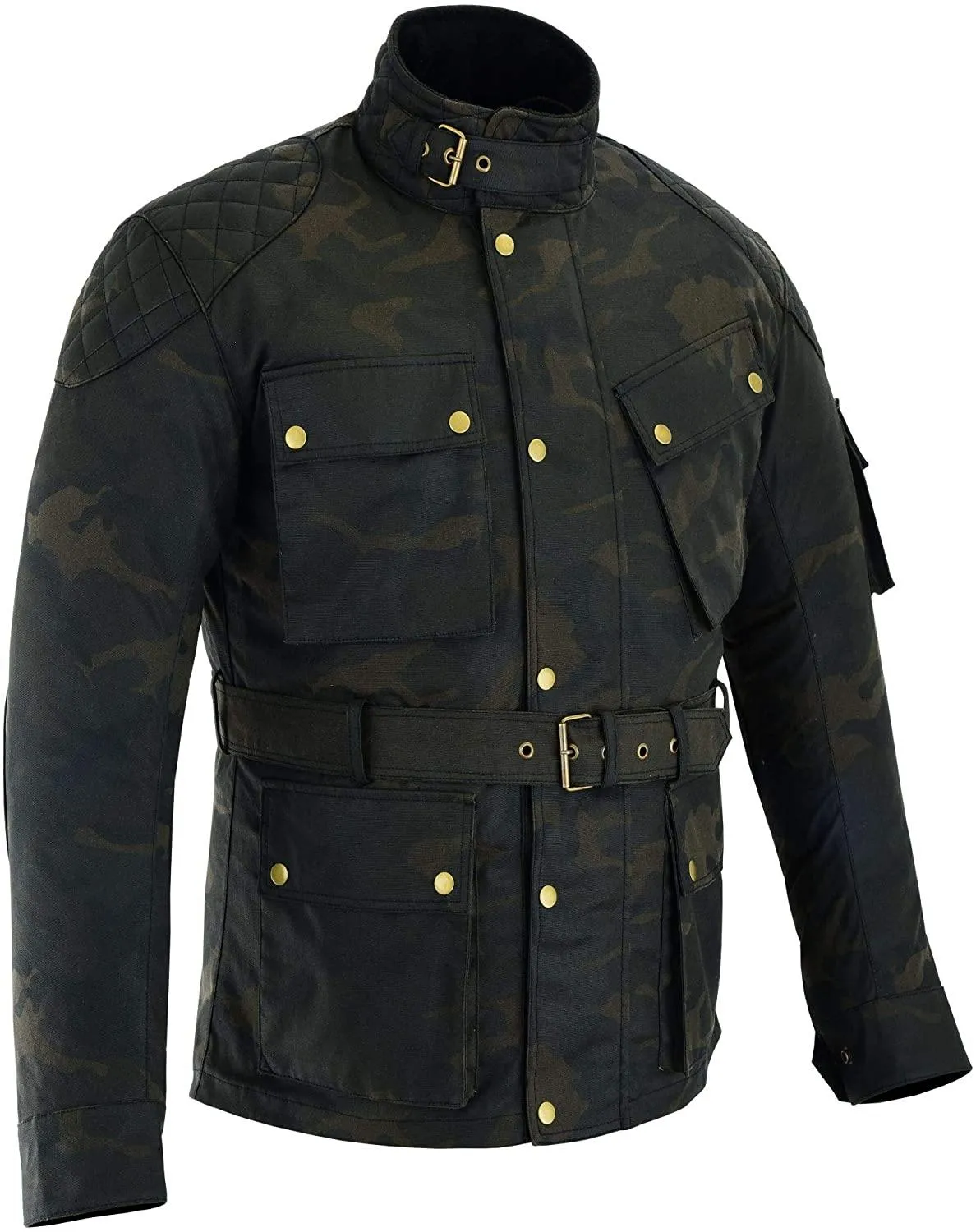 Warrior Gears Men's Waxed Cotton Motorcycle Jackets, Waterproof , Armoured Coat for Men, Running, Riding, Travel Clothing