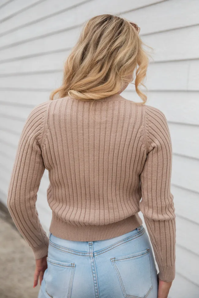 What You Needed Taupe Ribbed Cardigan SALE