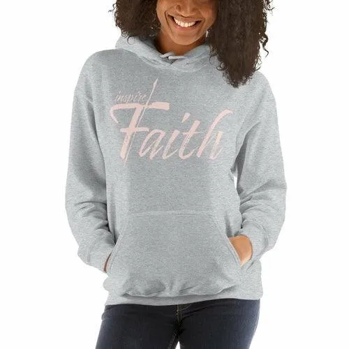 Womens Hoodie - Pullover Sweatshirt - Pink Graphic / Inspire Faith